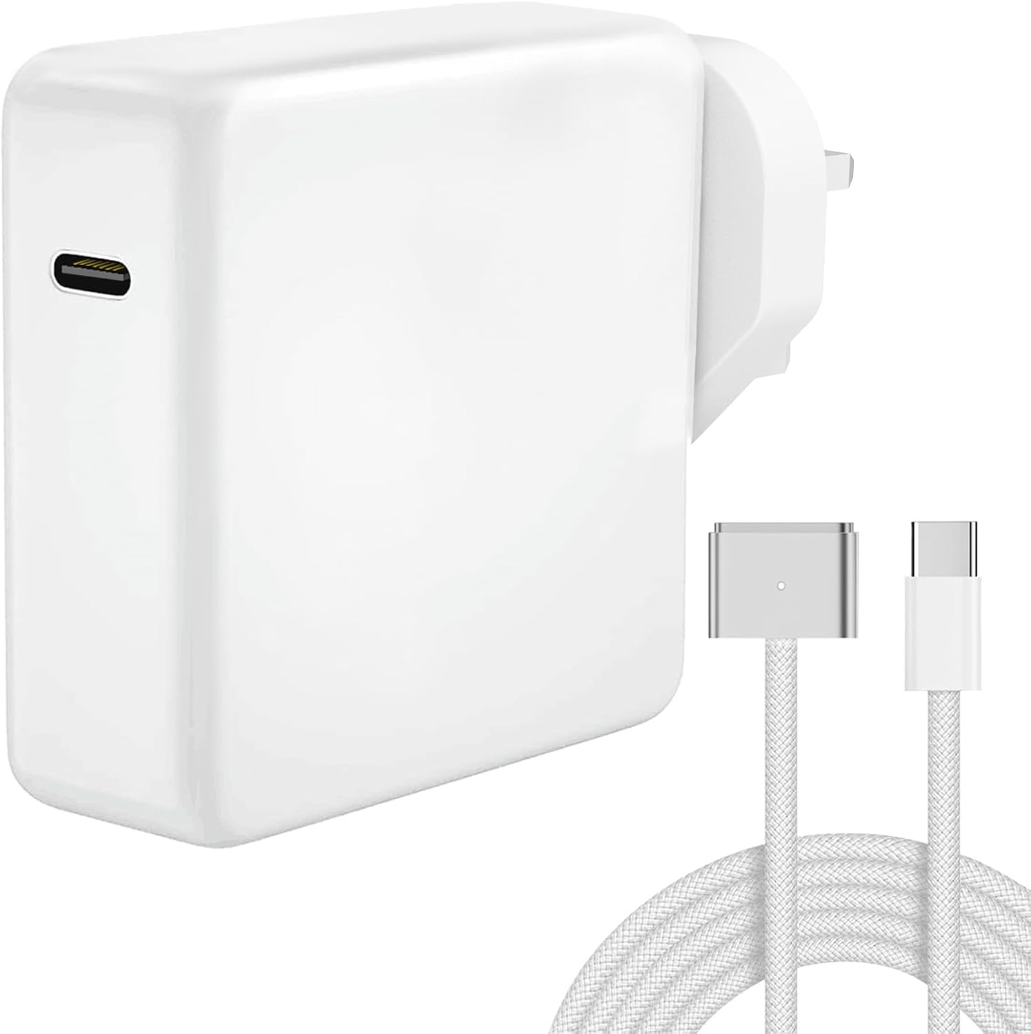 Detalle de MacBook Air Pro Charger: 70W USB-C to Magnetic 3 Connector with 6.6ft Braided Cable