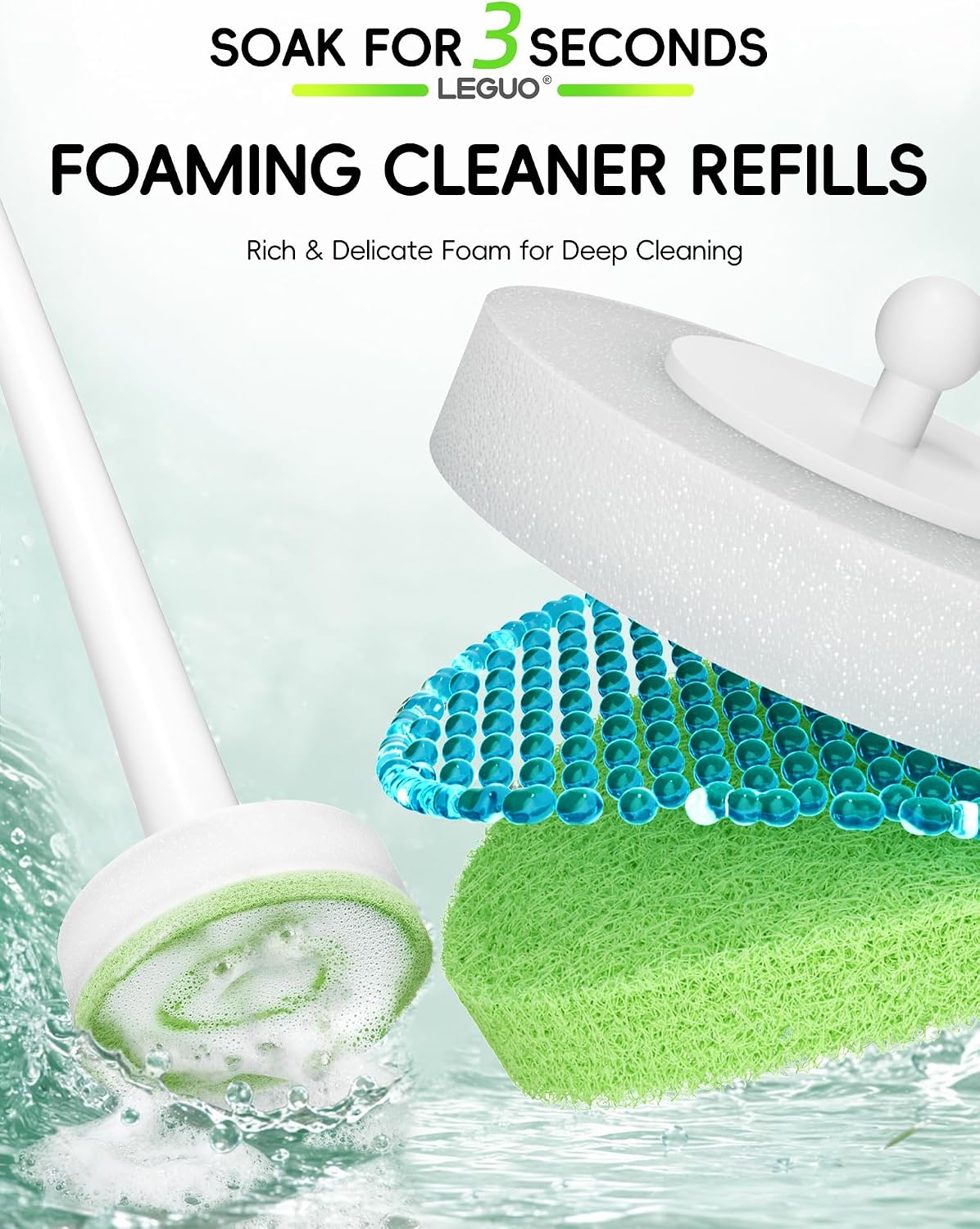 Detalle de LEGUO Disposable Toilet Brush System with 48 Refills