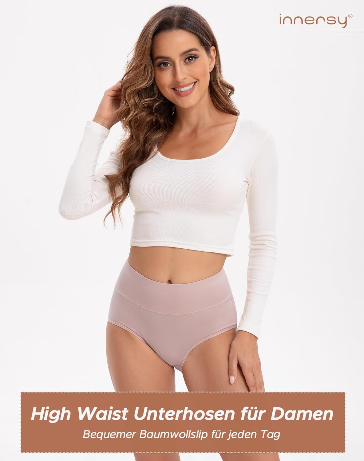 Thumbnail 1 de INNERSY Damen Baumwolle Stretch Slips Hohe Taille – 5er Pack