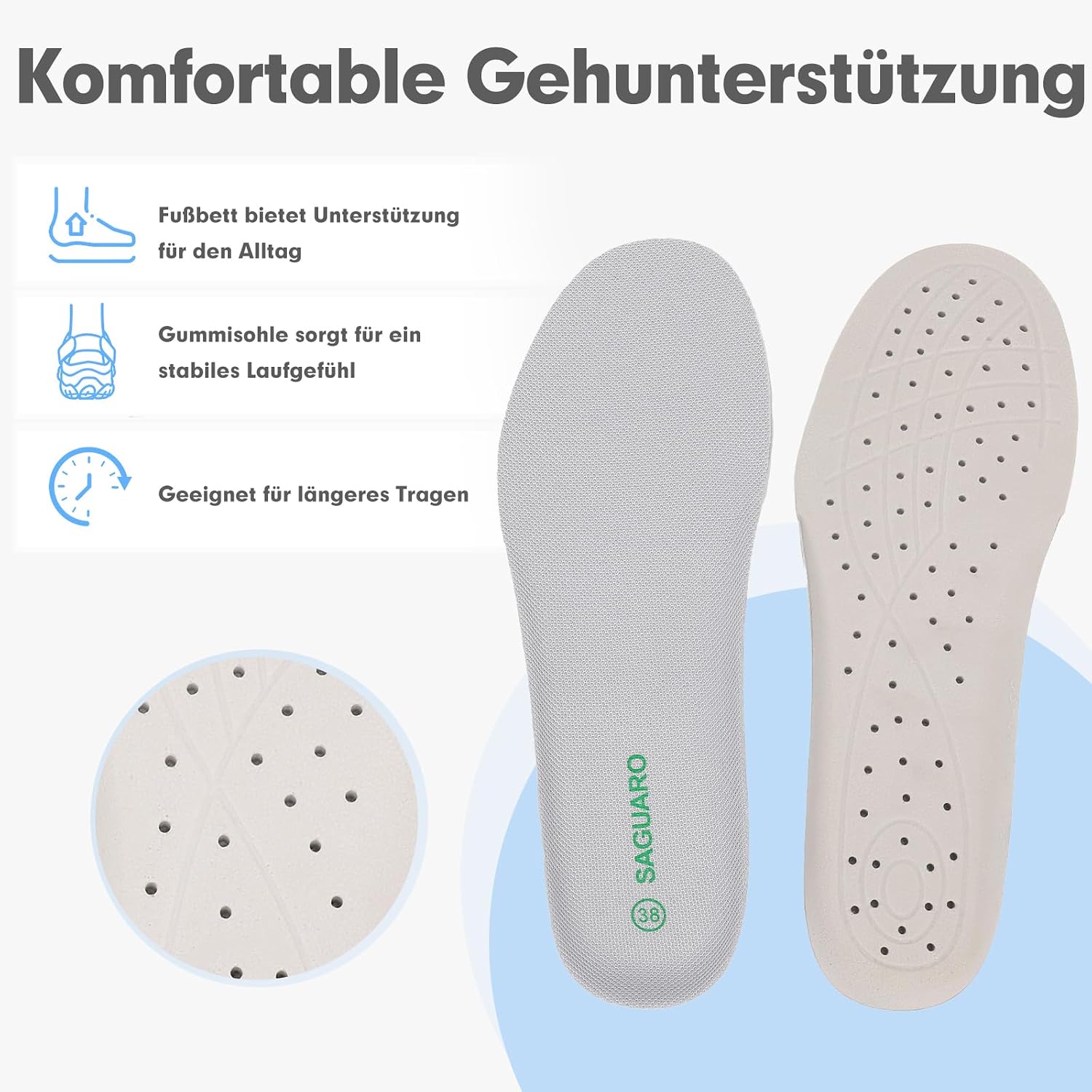 Detalle 2 de SAGUARO Sandalen Herren/Damen – Bequeme, atmungsaktive Outdoor Trekking-Sandalen mit geschlossenen Zehen