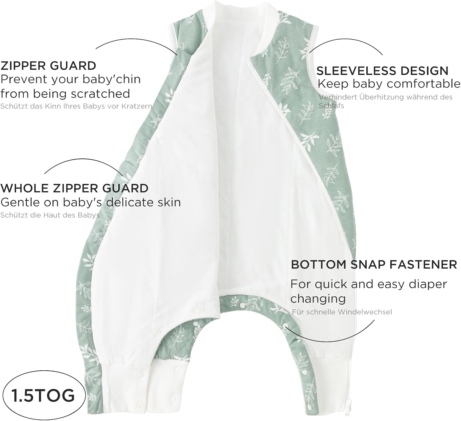 Detalle de Duomiaomiao 1.5 tog cotton toddler sleeping bag