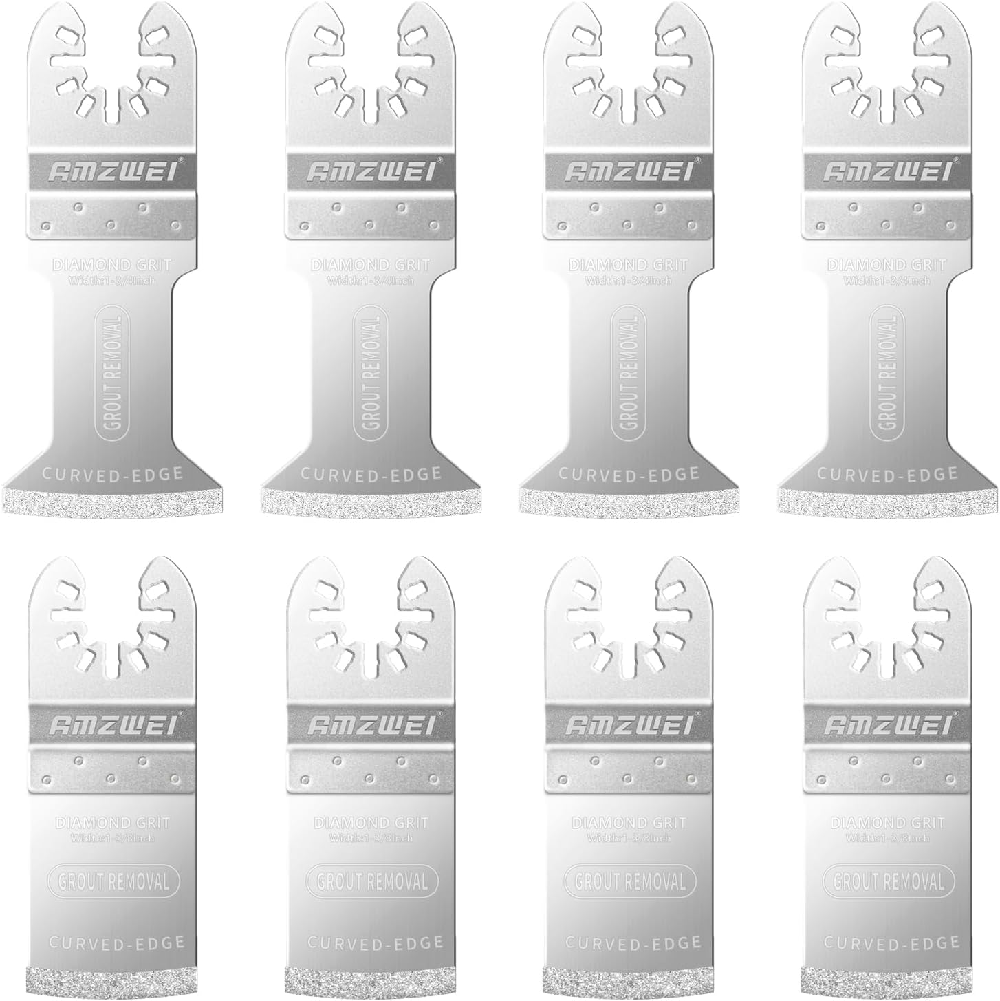 8PCS Diamond Oscillating Multitool Blades for Grout Removal and Mortar Cutting (Universal fit for Dewalt, Milwaukee, Ryobi, Rockwell & Fein)