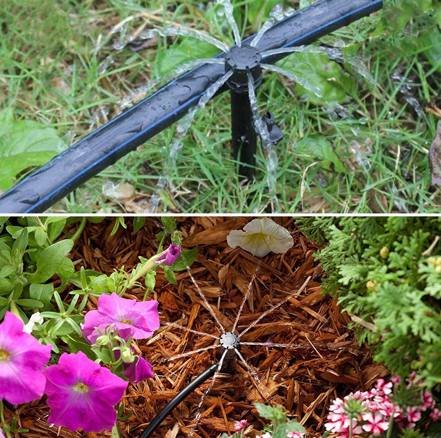 Thumbnail 5 de Tesmotor kit irrigazione a goccia 50 pezzi 360° regolabile, 8 fori per tubi da 4 mm/7 mm