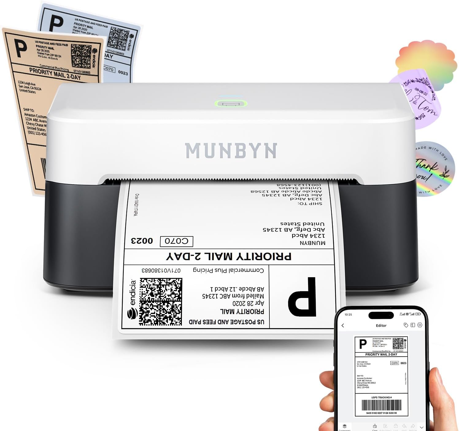 MUNBYN 4x6 Bluetooth shipping label printer
