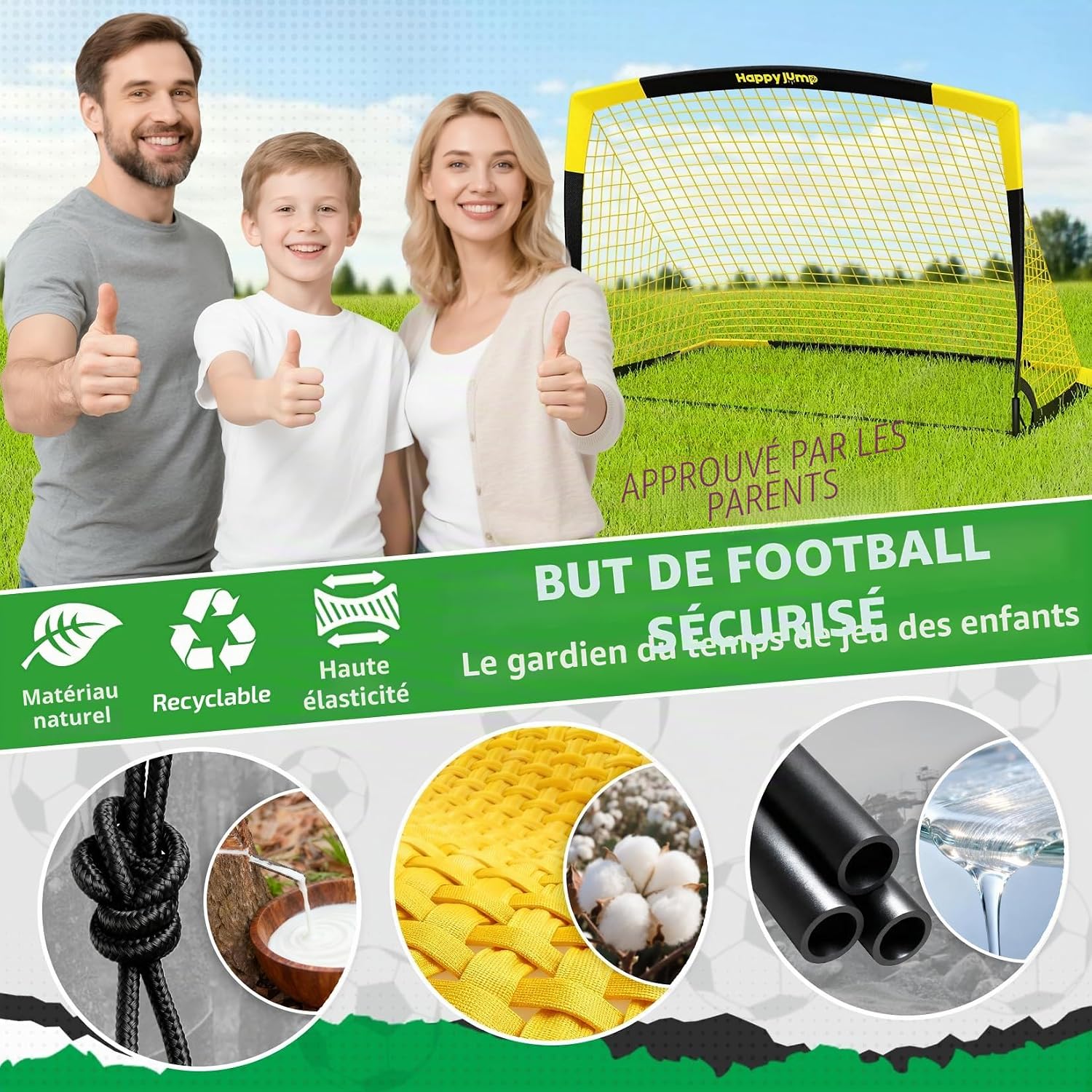Thumbnail 3 de Happy Jump Buts de Football Pop-Up Pliable – 1 ou 2 buts, portable et robuste pour jardin et entraînement