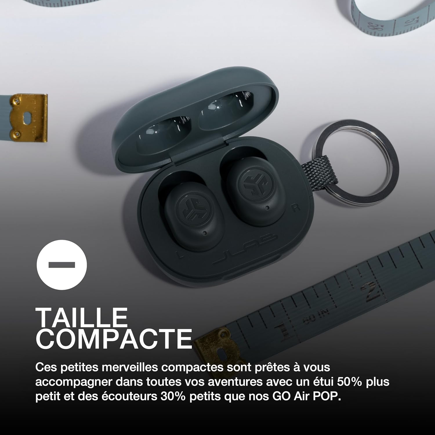 Thumbnail 1 de JLab JBuds Mini : écouteurs Bluetooth sans fil compacts, micro et boîtier USB, jusqu’à 20+ h d’autonomie (Menthe)