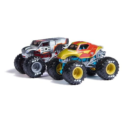 Detalle 2 de Monster Jam Marvel: Iron Man vs War Machine in scala 1:64 – Set da 2 veicoli die-cast