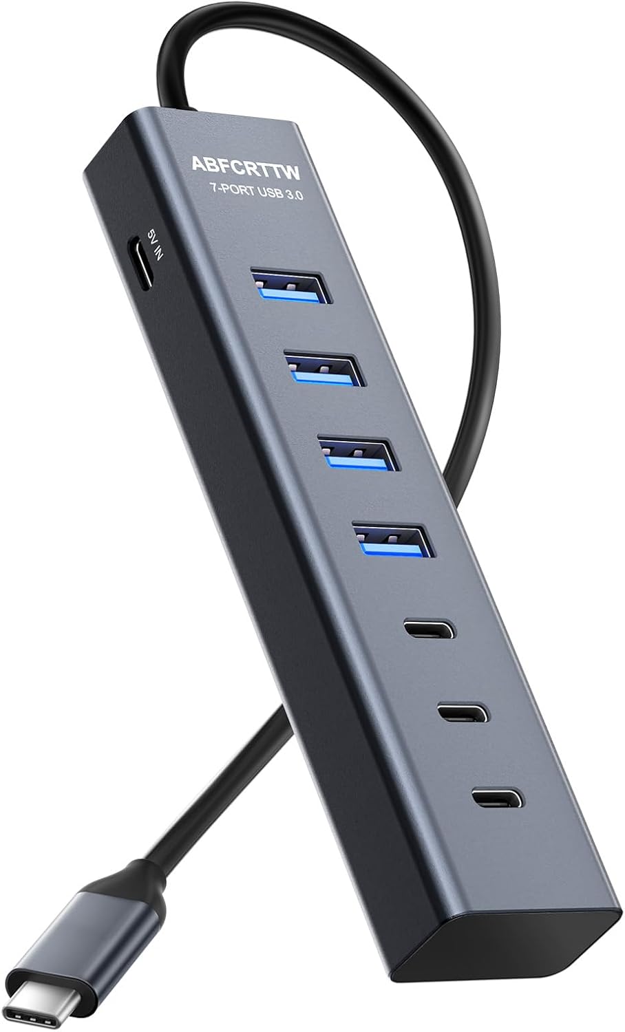 Detalle de ABFCRTTW USB-C to 7-Port USB Hub Multiport Adapter (Aluminium) with 5Gbps data