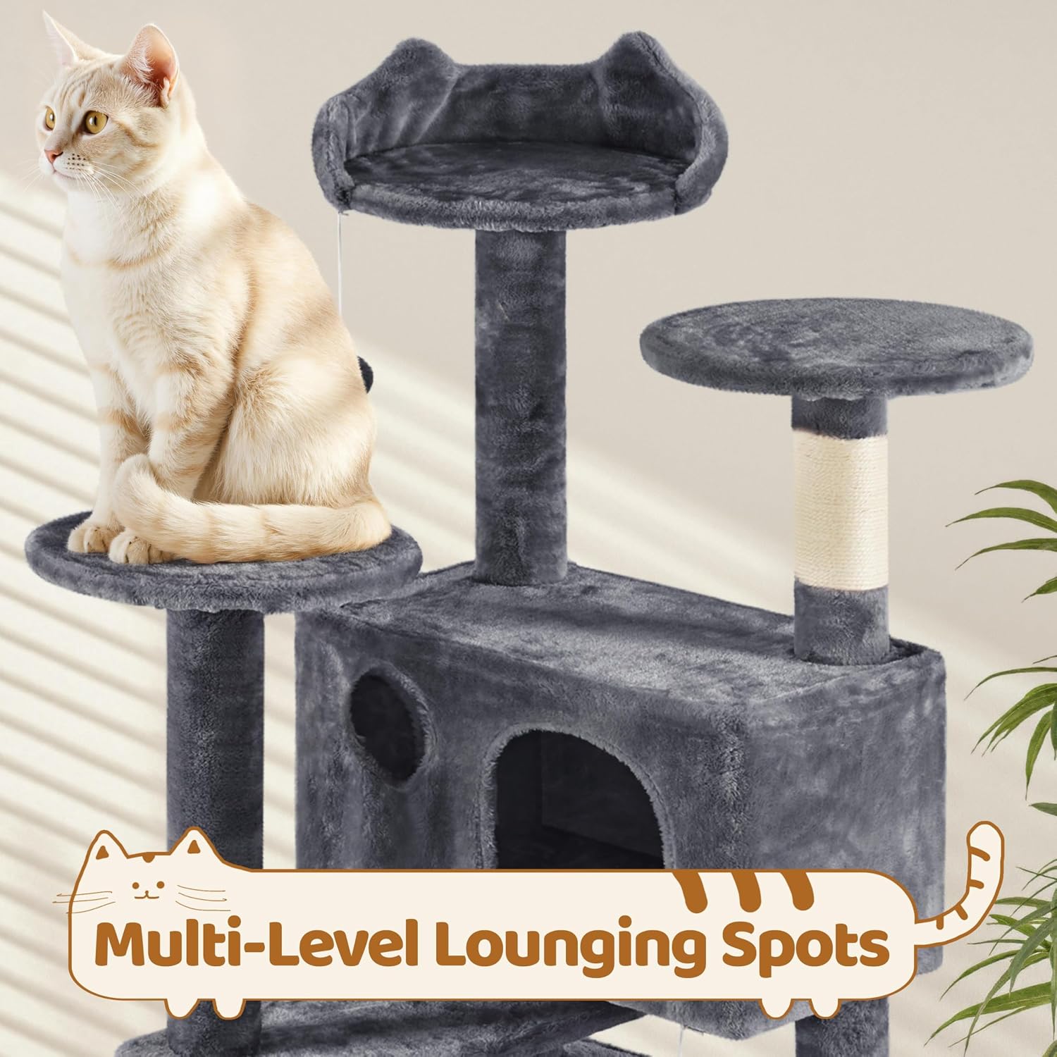 Detalle 1 de Yaheetech Cat Tree, 70-Inch