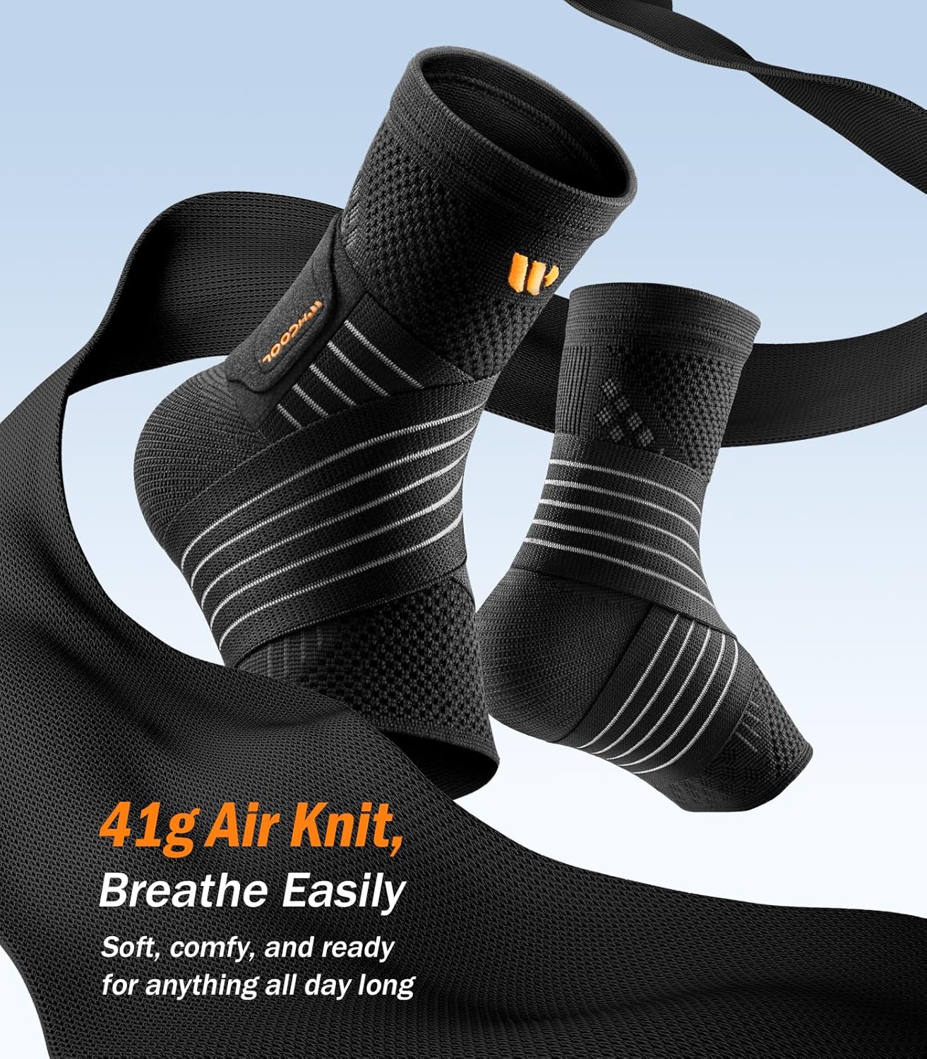 Thumbnail 3 de WHCOOL Ankle Brace Compression Sleeves with Wide Silky Straps (XL) – 3D Knit Foot Support for Plantar Fasciitis & Tendonitis
