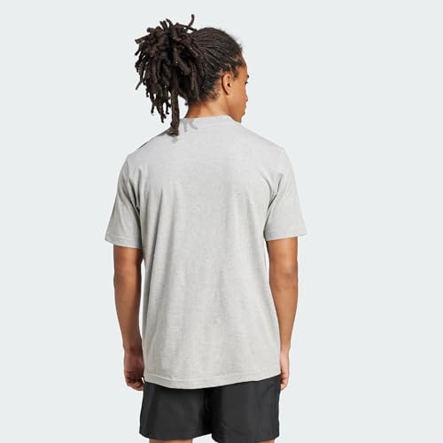 Detalle 2 de adidas Hombre Essentials Small Logo Single Jersey Shirt – Medium Grey Heather/Black, M