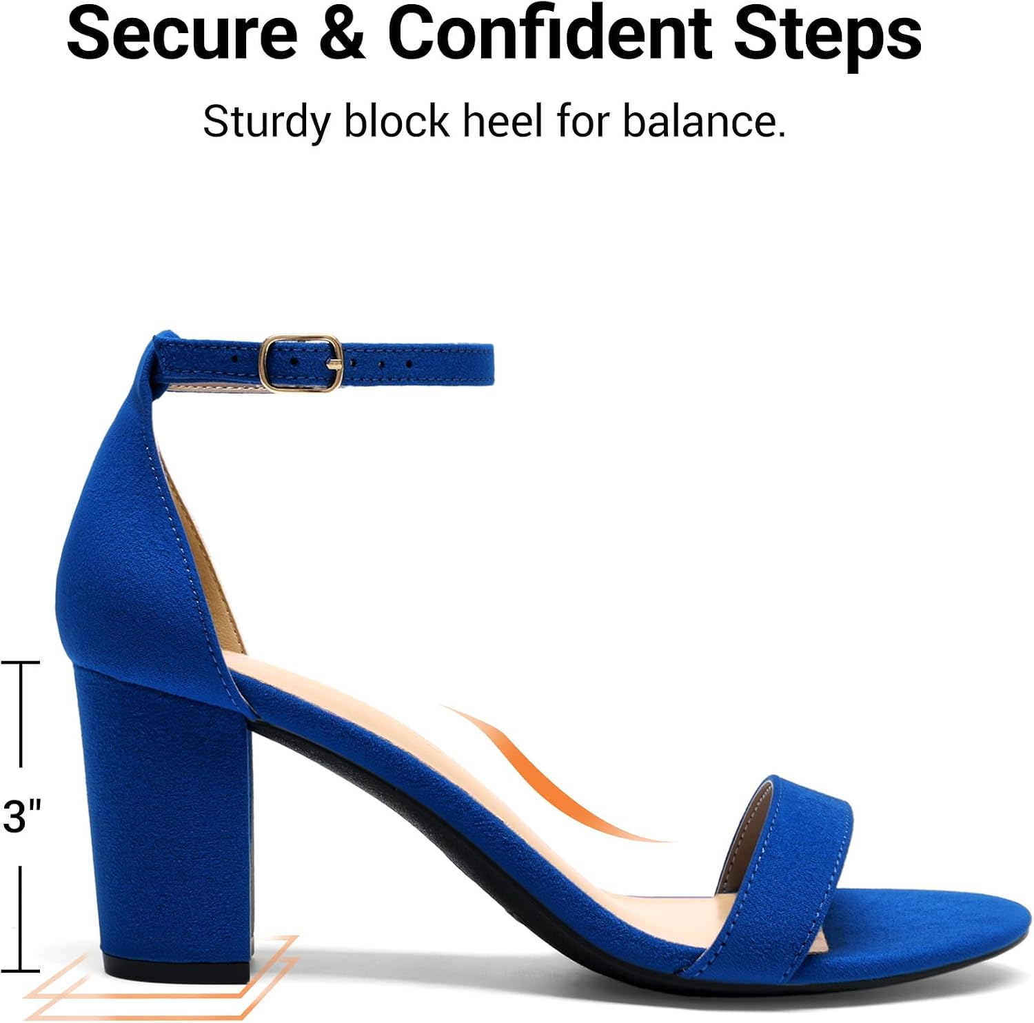 Detalle 2 de DREAM PAIRS 59938 Women's Block Heel Sandals with Adjustable Ankle Strap
