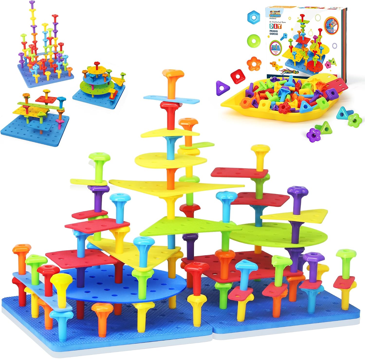 Detalle de Peg Board Toy Set 73-Piece STEM Building Kit
