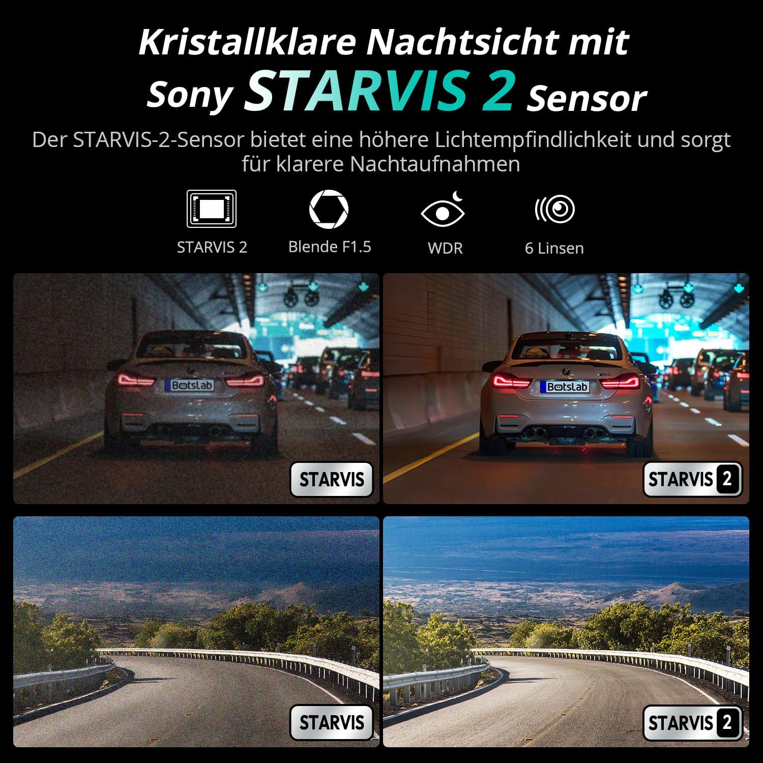 Detalle de BOTSLAB G300H Plus 4K Dashcam vorne+hinten