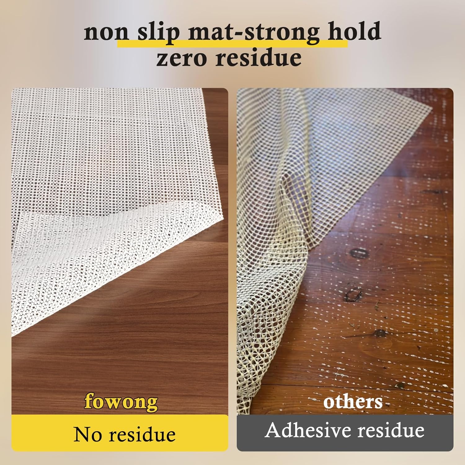 Detalle de fowong Anti Slip Rug Underlay 120 x 180cm – Durable PVC Gripper for Floors, Multipurpose