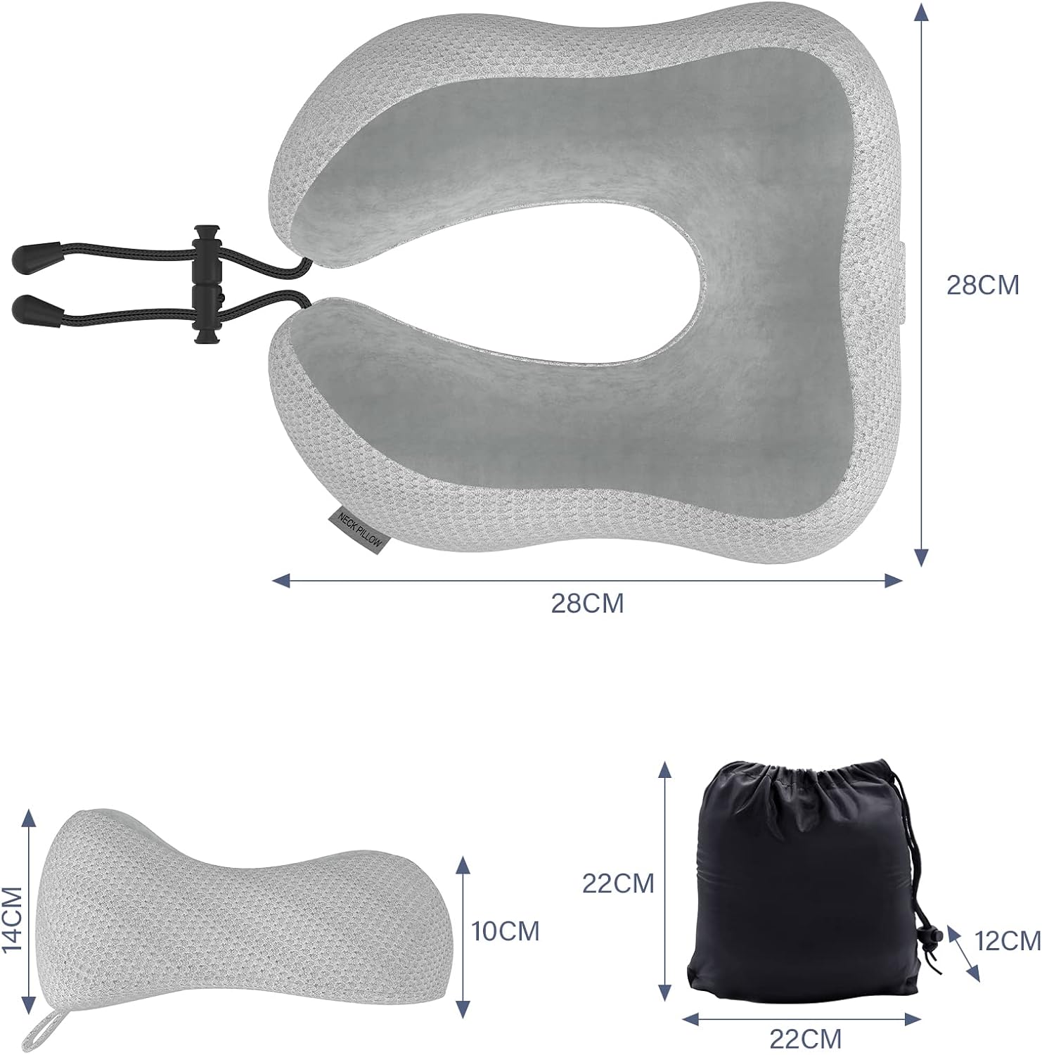Thumbnail 6 de Yomisee Travel Neck Pillow – Memory Foam Flight Pillow for Airplane, Car, Train & Home
