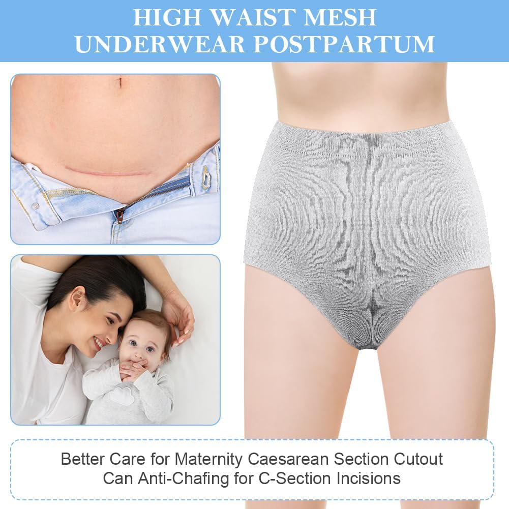 Detalle de Culottes post-accouchement jetables ACWOO (lot de 4) : slips maternité taille haute pour incontinence et césarienne
