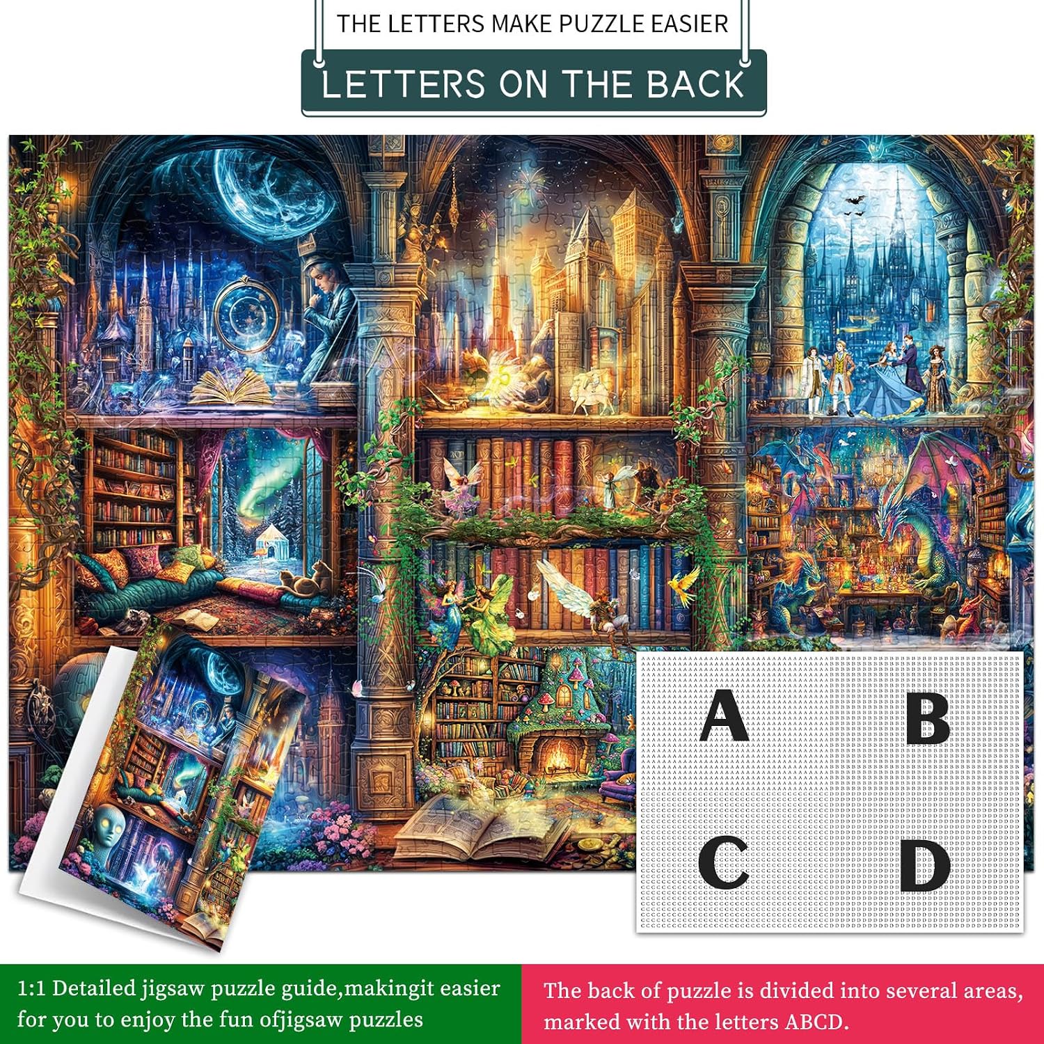 Thumbnail 4 de Enchanted Library 1000-piece jigsaw puzzle