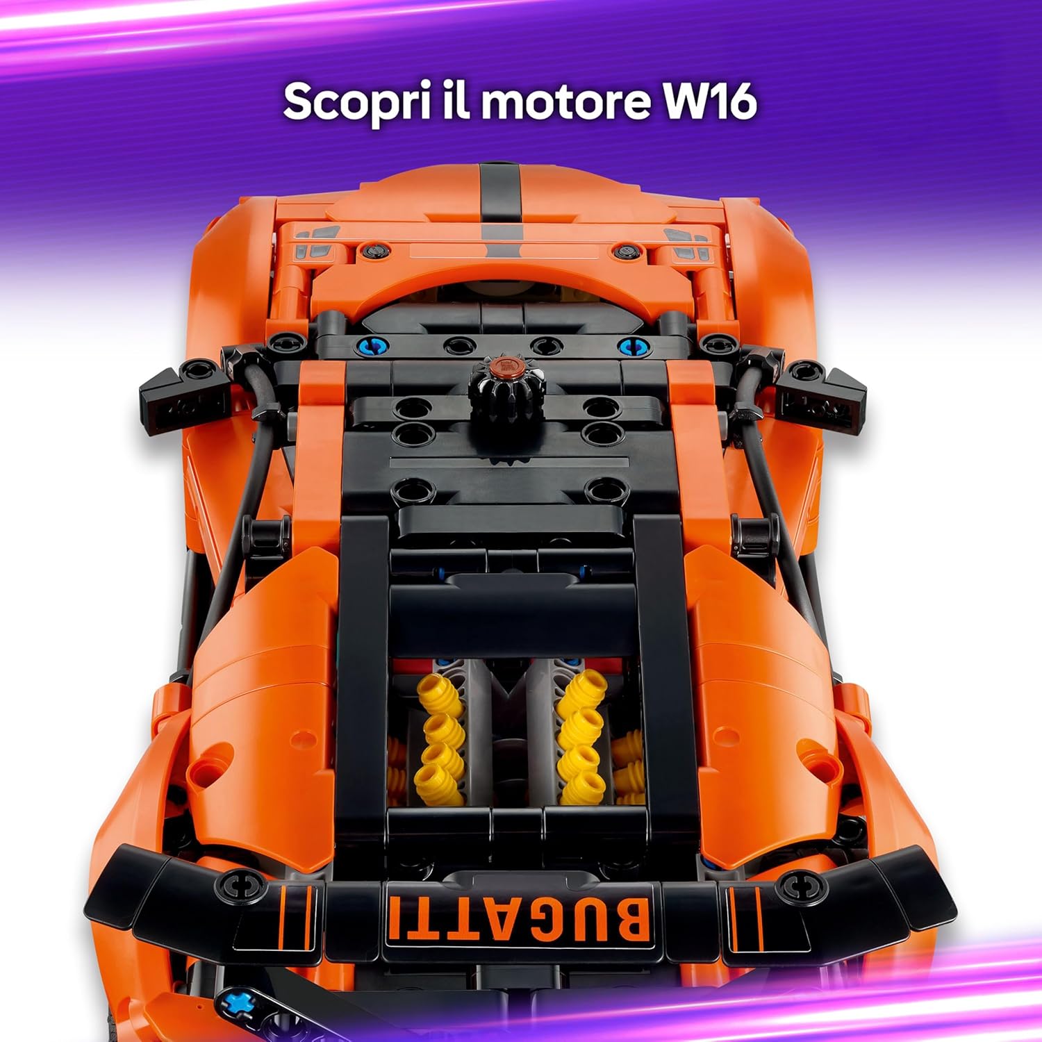 Detalle de LEGO Technic Bugatti Chiron Pur Sport 42222 – Auto da corsa da costruire per appassionati di sport motoristici