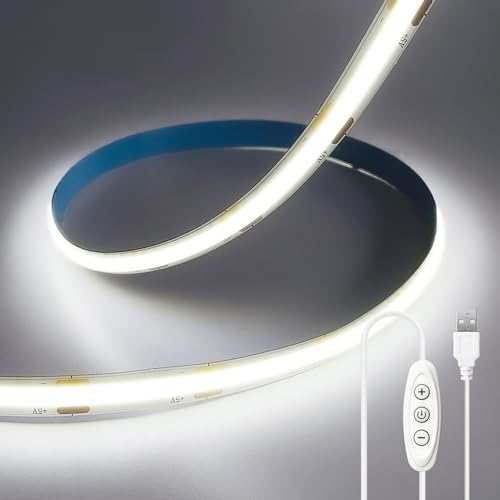 Imagen de ShineBurky Striscia LED COB 5V USB 2m 640LED CRI93+ – luce uniforme e discreta per ogni ambiente en OfertitasTOP