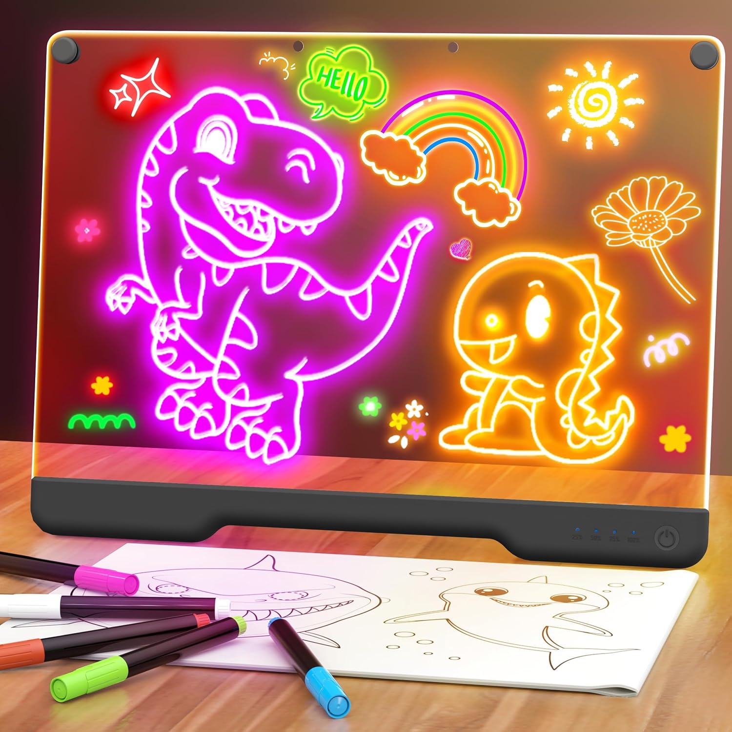 Detalle de Geokay E16 16-Inch Rechargeable LED Drawing Board, 9 Light Modes