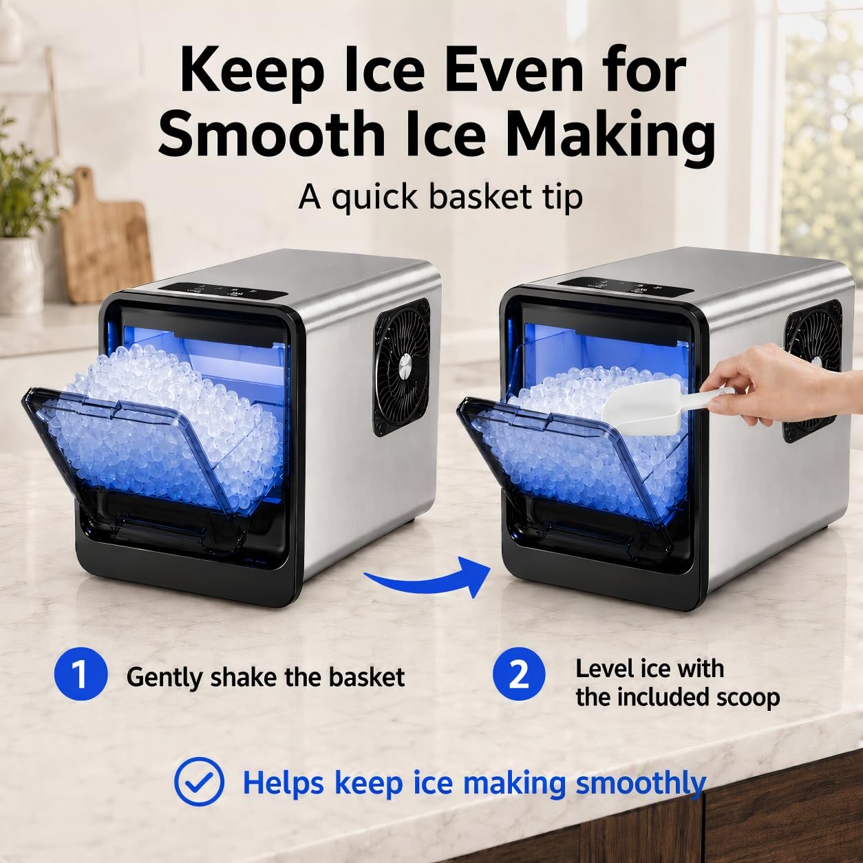 Detalle de Antarctic Star BS-303 Countertop Nugget Ice Maker, 35 lbs/day, Self-Cleaning