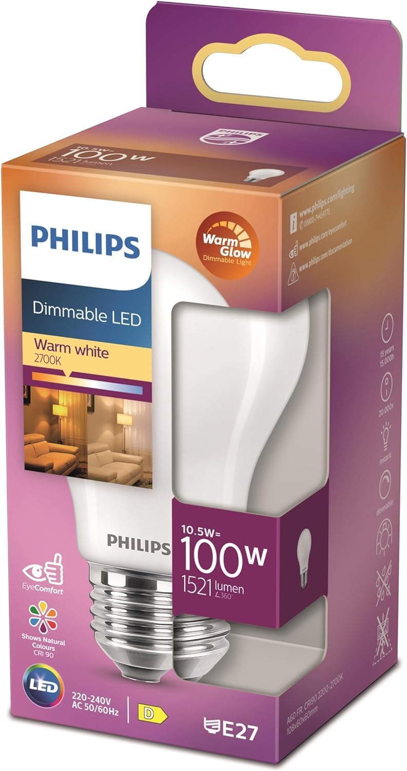 Detalle de Philips ampoule LED Classique E27 à intensité variable (équivalent 100 W) 2700 K