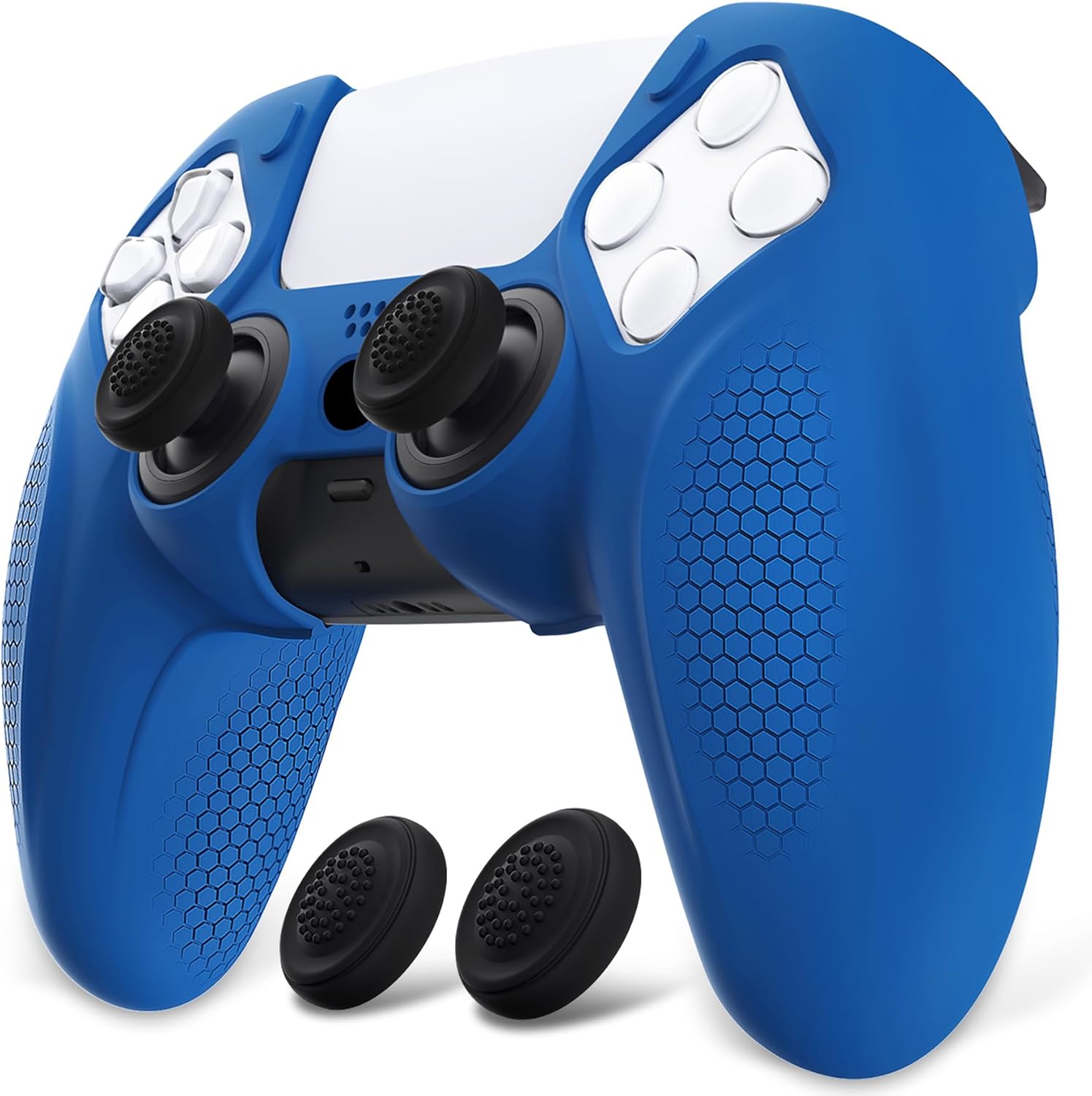 Detalle de PlayVital Ninja Edition: Anti-Slip Silicone Cover Skin for PS5 Wireless Controller (Blue)