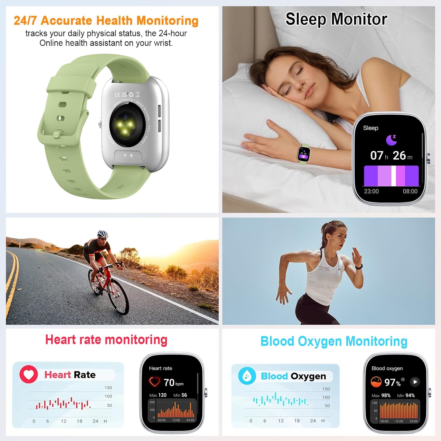 Detalle 2 de Jugeman Smart Watch (Answer/Make Calls) – 1.91" HD Touch Screen, 110+ Sport Modes and Bluetooth Calling