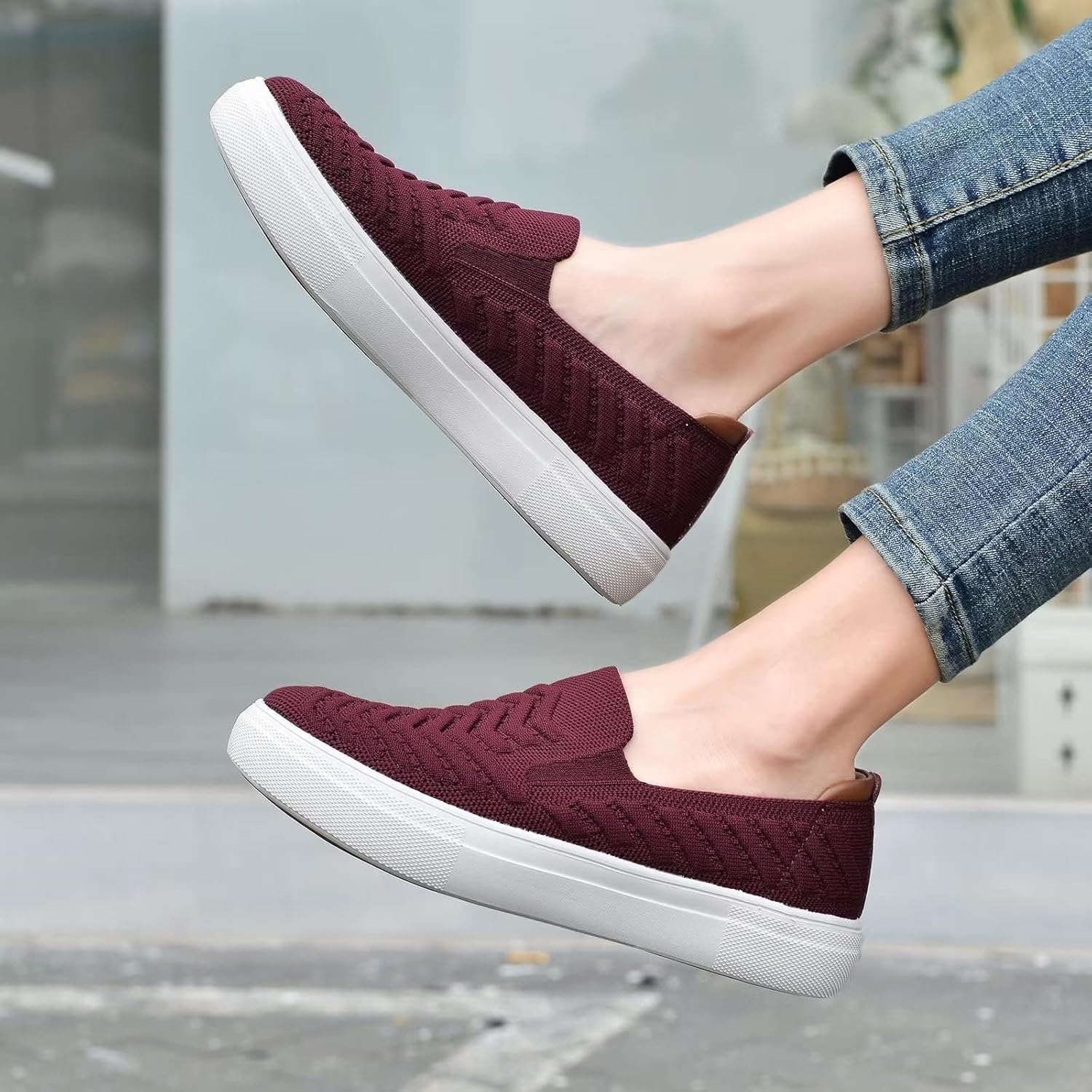 Thumbnail 6 de Konkhill Damen Slip-On Sneaker – atmungsaktive Walking Flats für Alltag und Freizeit