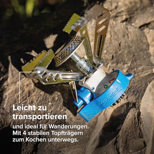 Detalle de Campingaz Camping Connect Gaskocher – 1-Flammen, 1250 W, einfacher Klickanschluss