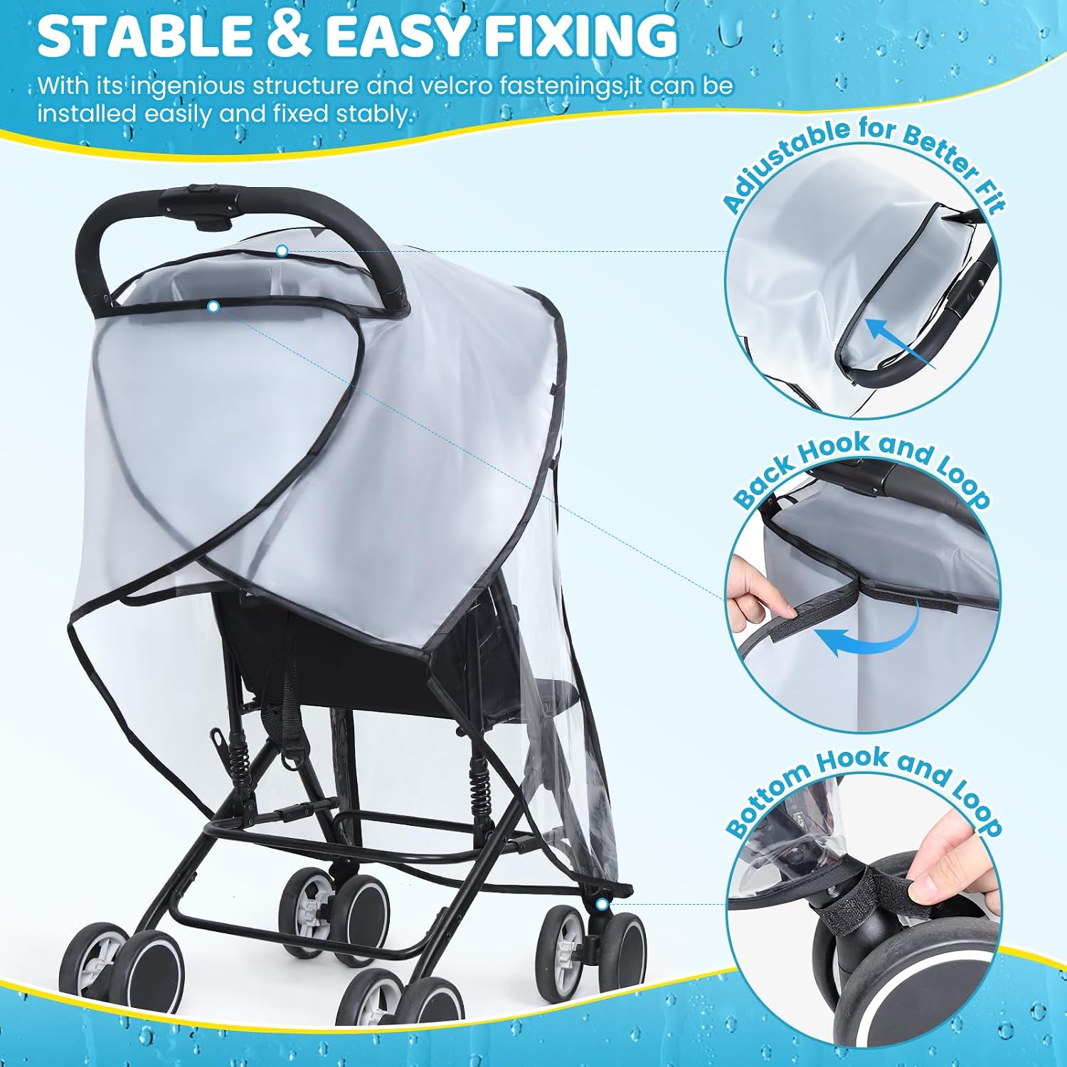 Thumbnail 3 de Orzbow Universal Rain Cover 0.2mm for Pushchair