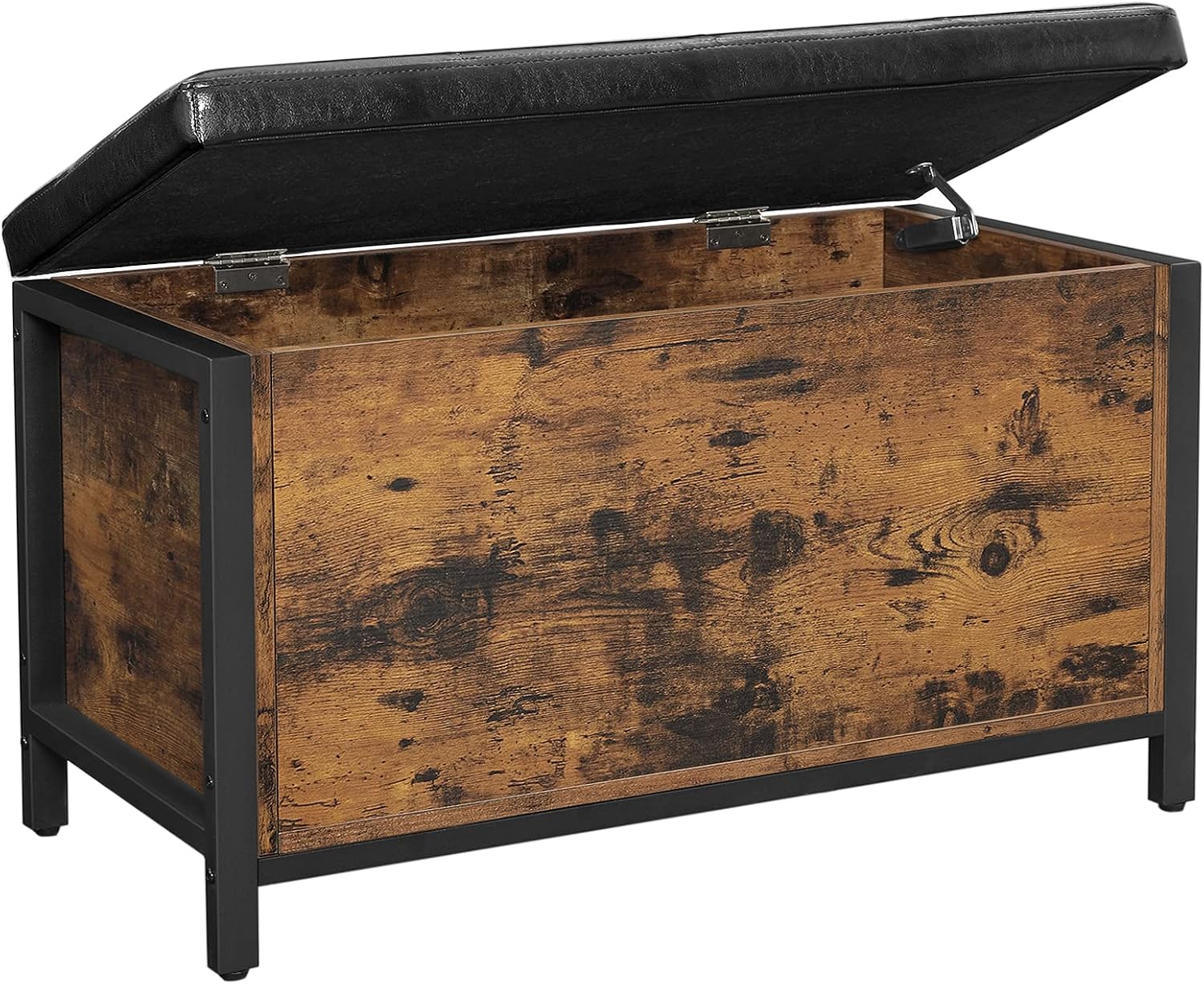 Detalle de VASAGLE COPADION LSC80BX förvaringsbänk med stoppad sits och stålram