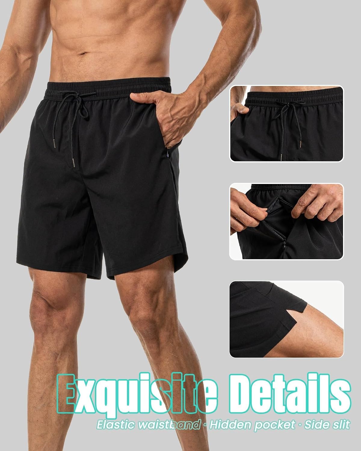 Thumbnail 6 de Yufawow Men Swim Trunks with Compression 7 Inches – Breathable, Quick-Dry, with Zip Pockets