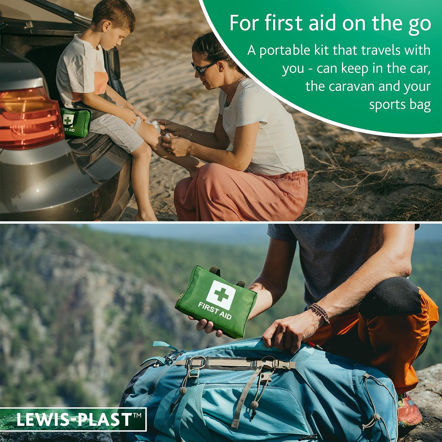 Detalle 2 de Reliance Medical Lewis-Plast Premium Erste-Hilfe-Set mit 90 Teilen – für Zuhause, Büro, Auto & Reisen (grün)