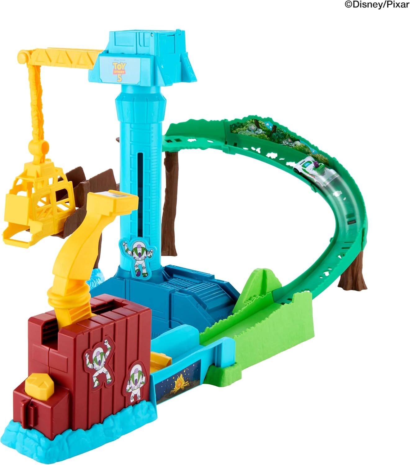 Detalle de Mattel Hot Wheels Coffret Star Command de Buzz l’Éclair Hi-Tech – Coffret piste Star Command avec Buzz et véhicule Superstar Speeders