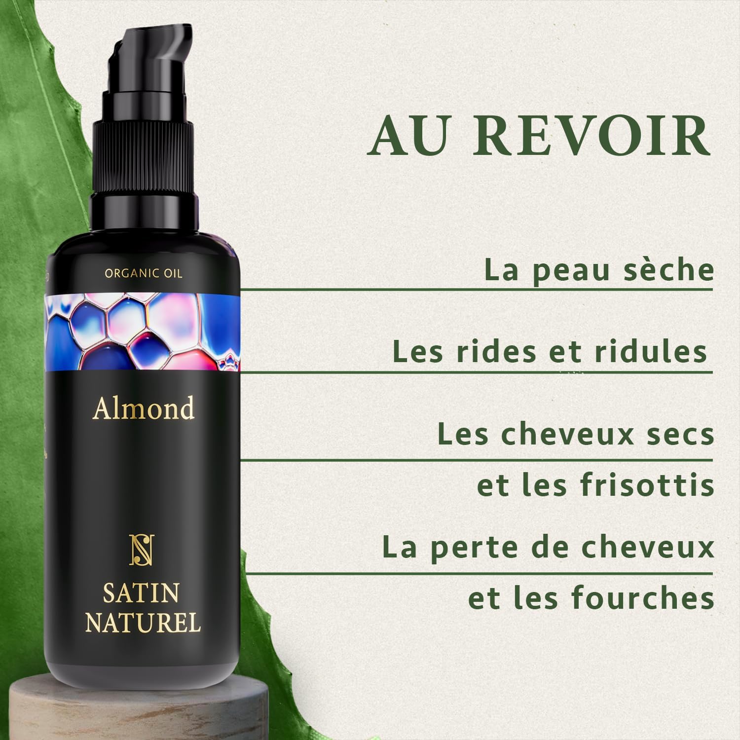 Detalle 2 de Huile d’amande douce Bio 100 ml – Huile hydratante naturelle pour le corps, les cheveux et le massage