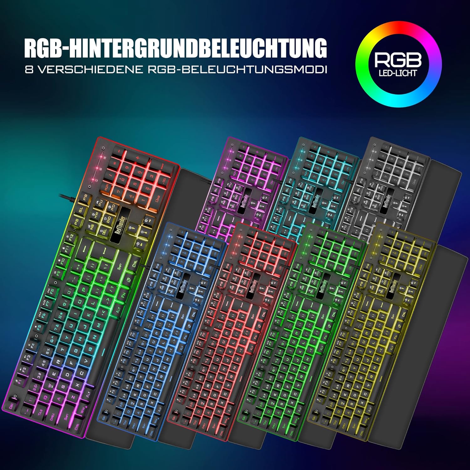 Detalle de RedThunder K10 Gaming Tastatur-Maus-Set QWERTZ ⌨