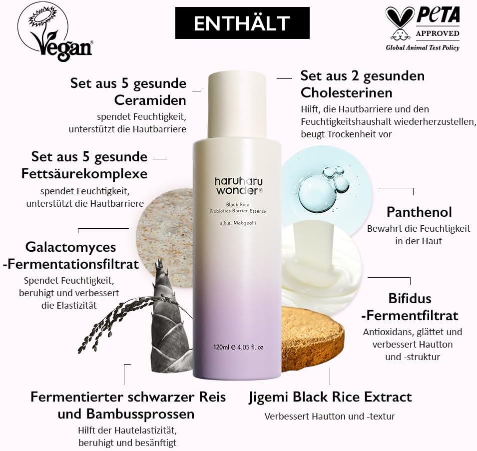 Detalle de Haruharu Wonder Black Rice Probiotics Barrier Essence – Reisegröße