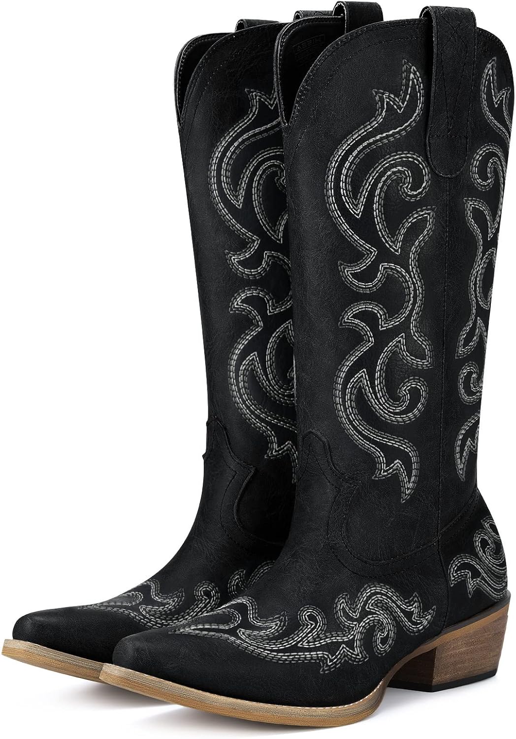Detalle de HISEA Rollda NZX04WCP-FBA Women's Western Boots with Floral Embroidery