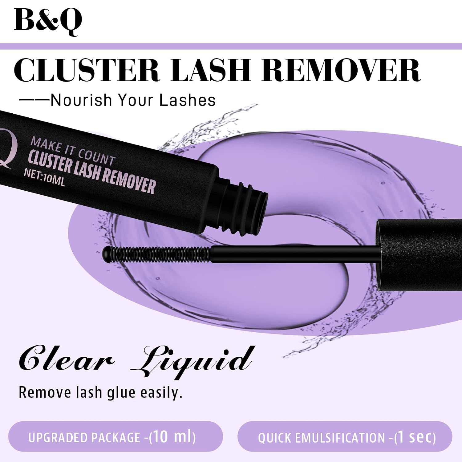Thumbnail 1 de B&Q Lash Remover, 10 mL Oil Formula for Lash Clusters and Adhesive