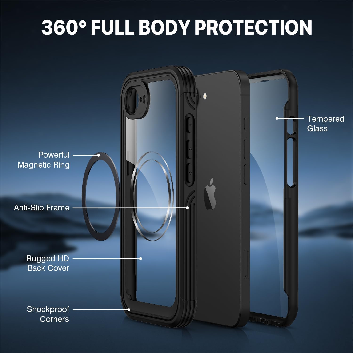 Detalle 2 de CENHUFO iPhone 16e case with built-in glass