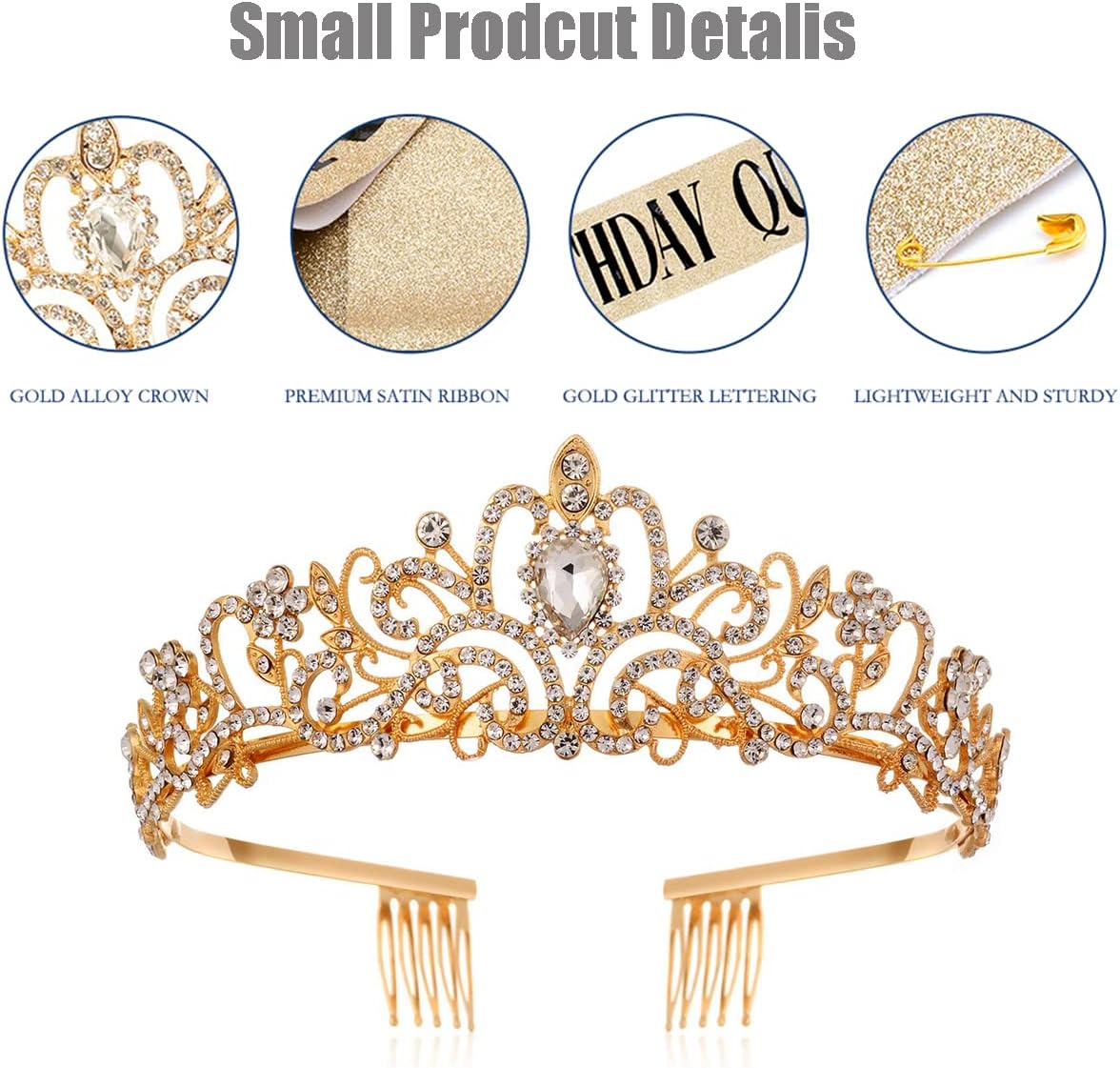 Thumbnail 2 de Leixi Birthday Queen Sash and Rhinestone Tiara set 👑