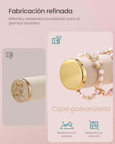 Thumbnail 2 de SONGMICS JJS027A01 soporte para pulseras y exhibidor de joyas de 3 niveles con bandejas de terciopelo