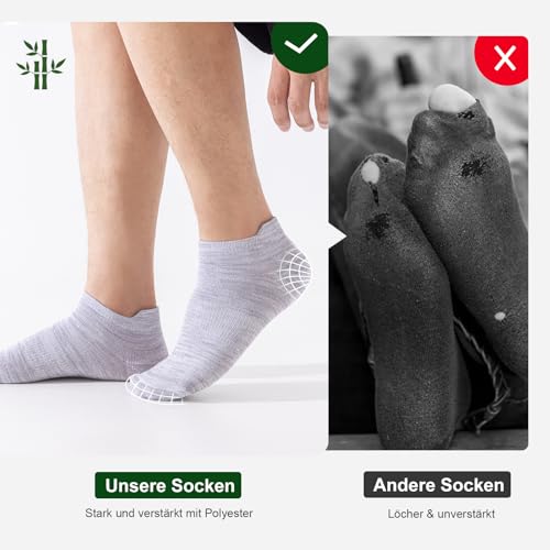 Detalle de Niorasen Bambus Sneaker Socken – 6 Paar, Unisex, Größe 37–42