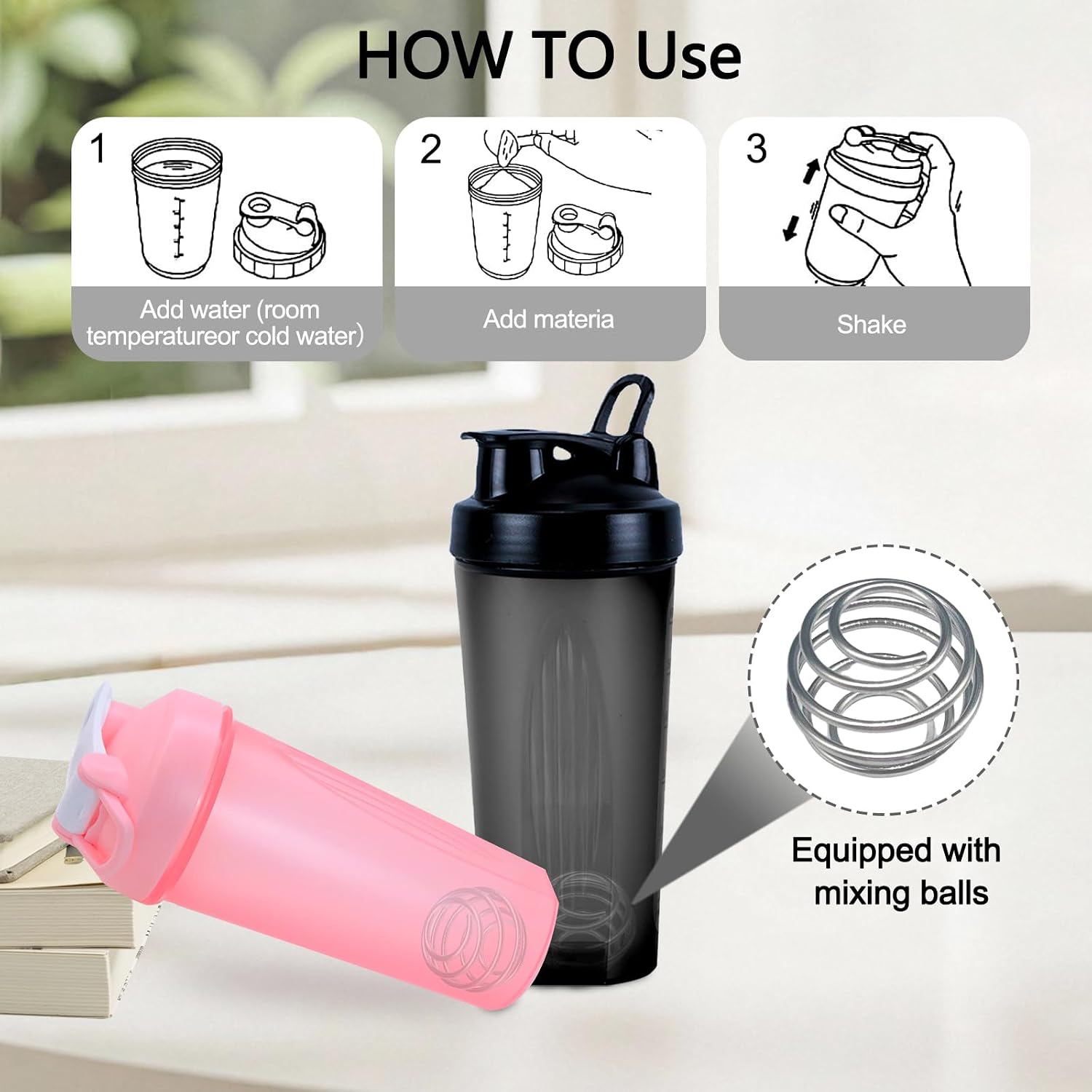 Detalle de Protein-Shaker 600 ml 2er Set