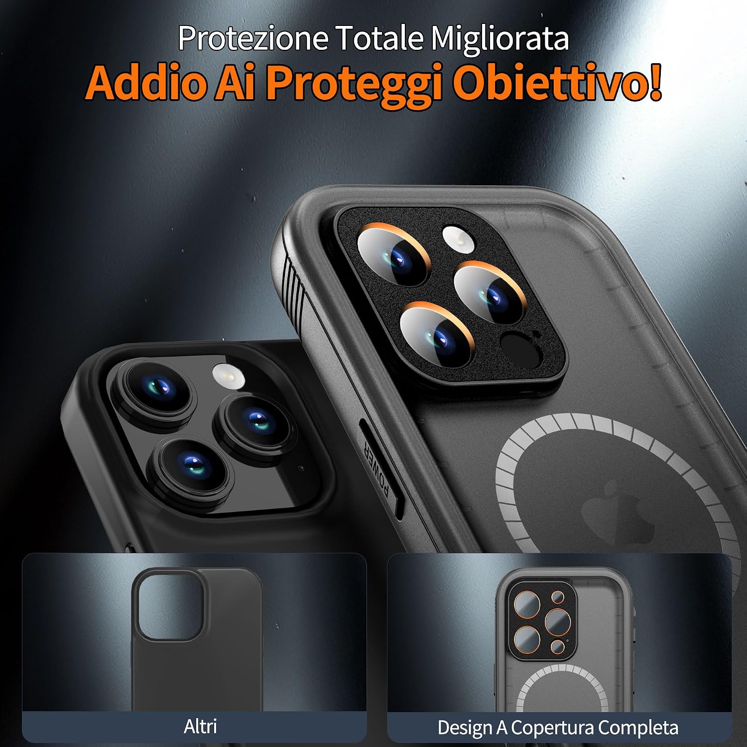 Detalle de Cozycase Cover TOP Antiurto IP68 per iPhone 14 Pro — Custodia rugged, impermeabile e magnetica