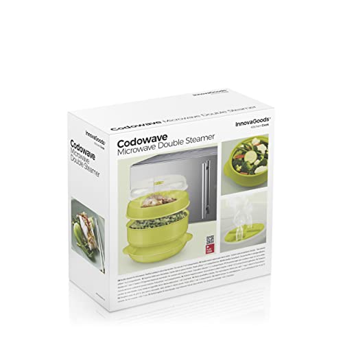 Thumbnail 7 de InnovaGoods Cuiseur-Vapeur Double Codowave pour Micro-Ondes – Cuisson saine et rapide en 2 compartiments