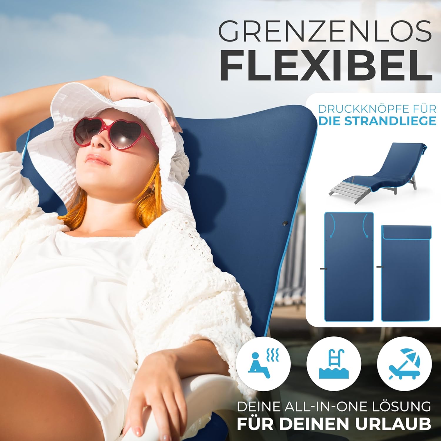 Thumbnail 5 de NirvanaShape Mikrofaser Handtücher im 2er-Set (XL+S) 200 x 100 + 60 x 40 cm – leichtes Reise-, Strand- und Sporttuch