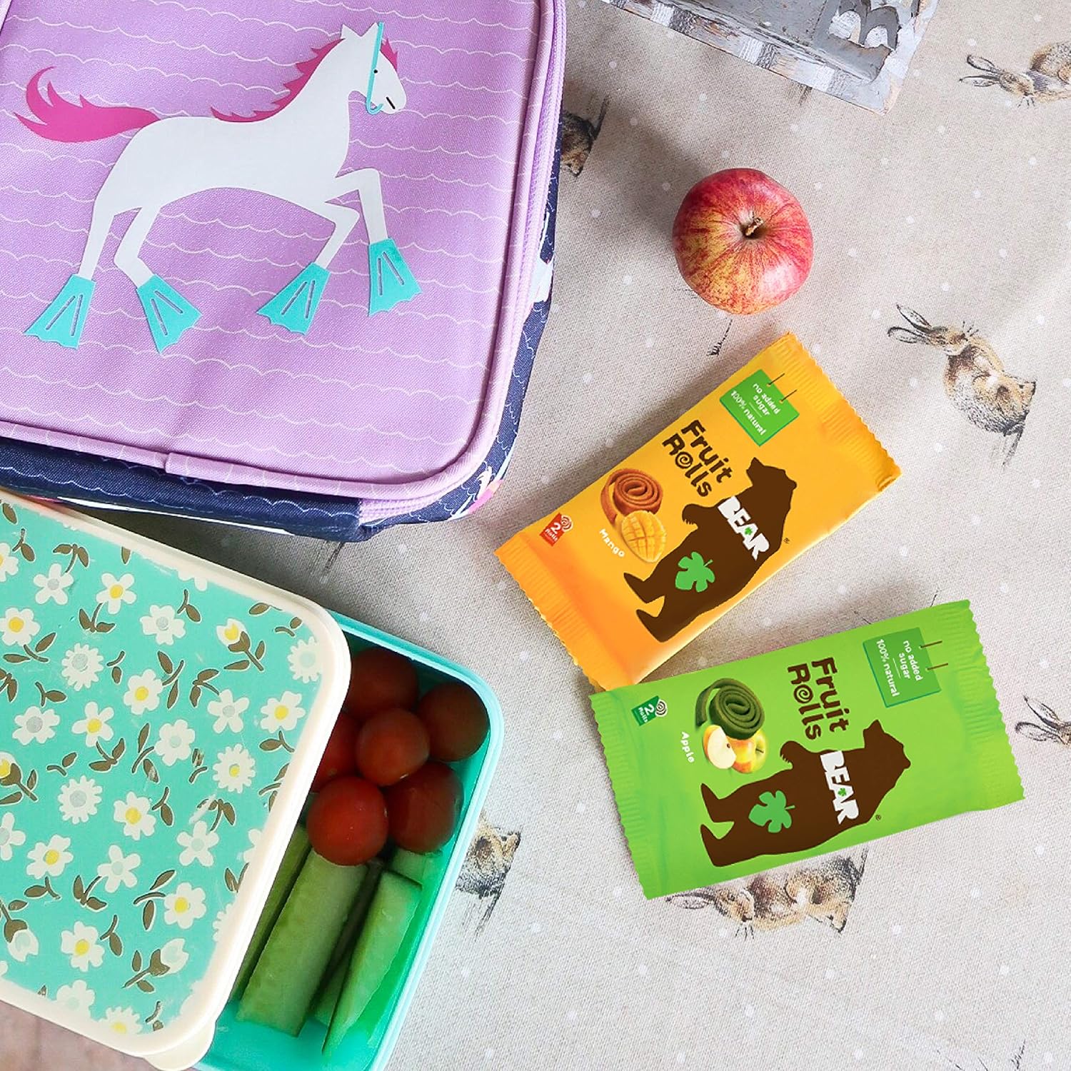Detalle de BEAR Fruchtrollen Apfel – 100% natürliche Zutaten, ohne Zuckerzusatz (18 Beutel à 20 g, 360 g)